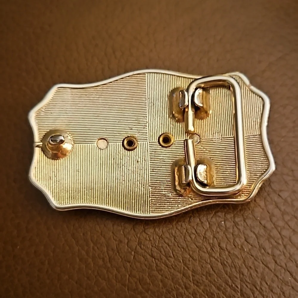 VTG Dainty Western Floral Carnelian Cowgirl Boho Belt Buckle